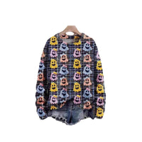 Digital Printing Fashion Round Neck Women's Sweater
