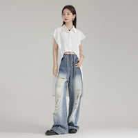 Cardigan Shirt Women's Short Sleeve Irregular Mid-length