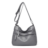Real Washed Leather Classic Solid Color Soft Leather Versatile Casual One-shoulder Crossbody Bag