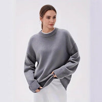 Loose Round Neck Solid Color Long-sleeved Thickened Sweater