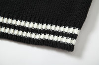 Contrast Color Round Neck Long Sleeve Sweater
