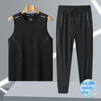 Men's Fashionable Breathable Crew-Neck Sleeveless Vest Set