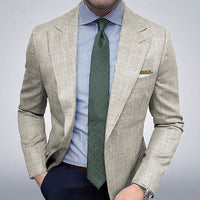 Printed Double Buckle Men's Plus Size Suit Coat