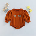 Baby Leopard Print Long Sleeve Mini Letter Romper