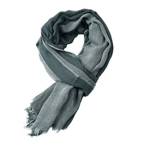 Autumn And Winter Cotton And Linen Yarn-dyed Scarf Men