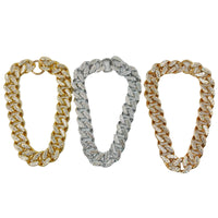 Dog Rhinestone-encrusted Chain Plastic Electroplated Decorative Necklace