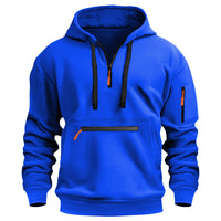 Waterproof Zipper Multi-pocket Hoodie Men's Sport Casual Sweatshirt