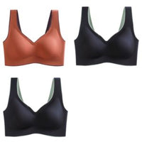 No Steel Ring Breasted Thin Section Gathered Side Breasts Sports Sleep Vest Bra Women