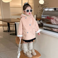 New Children Fashionable Fleece-lined Little Girl Thickened Warm Coat