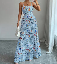 Elegant And Chic Printed Strap Dress For Women