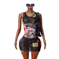 Breathable Mesh Lightweight Crew-Neck Sleeveless T-Shirt Vest Dress