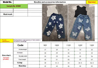 Sleeveless Vest Butterfly Print Washed Jeans Girls Suit