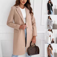 Simplicity Mid-length Button Woolen Coat Outerwear