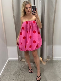 Polka-dot Printed Mini Tube Dress