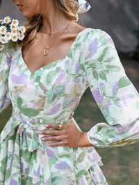 New Loose Long Sleeve Printed Puff Sleeve Jumpsuit