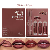 Lip Glaze Lip Matte Dewy And Shimmering Lipstick Gift Set 5-Piece