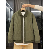 Men's Winter Lapel Color Matching Casual Cotton-padded Coat