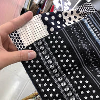 Polka Dot Contrast Color Cotton Stitching Skirt Women's Slimming