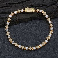 Mens 6mm Star Zircon Tennis Bracelet