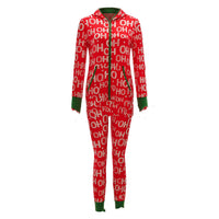 Snowman Print Hooded Homewear Jumpsuit