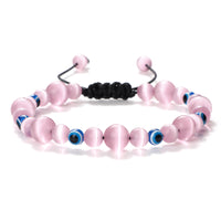 Evil Blue-Eyed Beaded Braided Bracelet