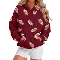 Hooded Sweatshirt With Baseball Elements Digital Design