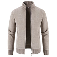 Velvet Sweater Zipper Cardigan Slim Jacket Coat