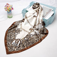 Small Square Towel European And American Printed Leopard Print Headscarf