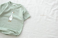 T-shirt Simple Cartoon Goose-son Conjoined Garment