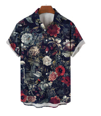 Retro Skull Head 3D Digital Printing Leisure Loose Shirt