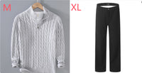 Half-high Neck Thickened Thick Needle Men's Sweater Zip Loose Pullover Knitwear