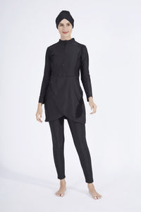 Modest Swimwear Burkini Top Hat Pants Three-piece Swimsuit