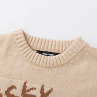 Real Shot Sweet Girl Dog Pattern Loose Pullover