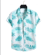 Spring And Summer New Men's Short-sleeved Floral Shirt Hawaiian Shirt