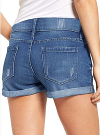 Ripped And Frayed Denim Shorts For Women