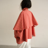 Women's Fashionable Plaid Loose Shirt Top