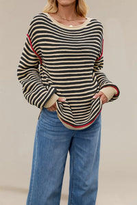 Round Neck Pullover Loose-fitting Long Sleeves Sweater