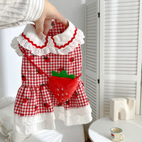 Cute Dog Pet Clothes Strawberry Dress