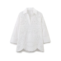 Women's Temperament Simple Casual All-match V-neck Shirt