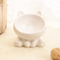 Pet Dogs And Cats Bevel Ceramic Neck Bowl