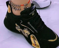 Golden Dragon Embroidered Fashionable Shoes Soft Sole Men's And Women's Same Style Pippen Dad Shoes