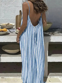 Women's Loose Print Strap Beach Vacation Dress