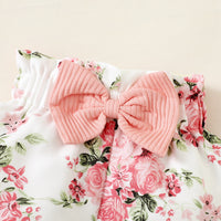 Sunken Stripe Cotton And Printed Shorts Plus Belt Fashion Style