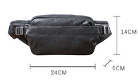 Men's Small Backpack Single Shoulder Cross-body Head Layer Cowhide Fanny Pack