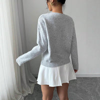 Fashionable All-match Casual Flower Round Neck Sweater Women's Sweater