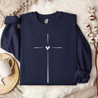 Heart-shaped Cross Casual Loose Sports Sweater
