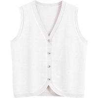 European And American Spring And Summer Women's Vest Buckle V-neck Casual Wear