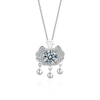 Simple Moissanite Ruyi Safety Lock Necklace