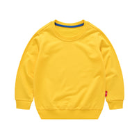 Boys Korean Round Neck Solid Color Loose Long Sleeve Pullover