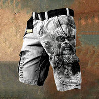 Trendy 3D Digital Printing Stylish Zipper Men's Shorts
